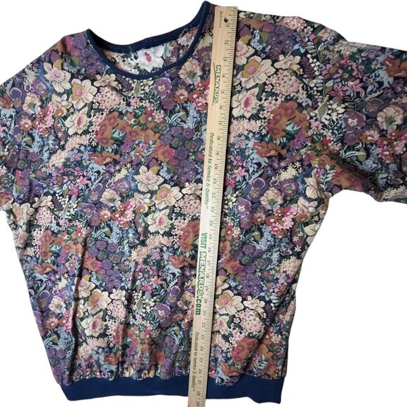 Vtg Women's L All Over Print Floral Shirt Long Sleeve Granny Grandmacore Cottage - Picture 5 of 5